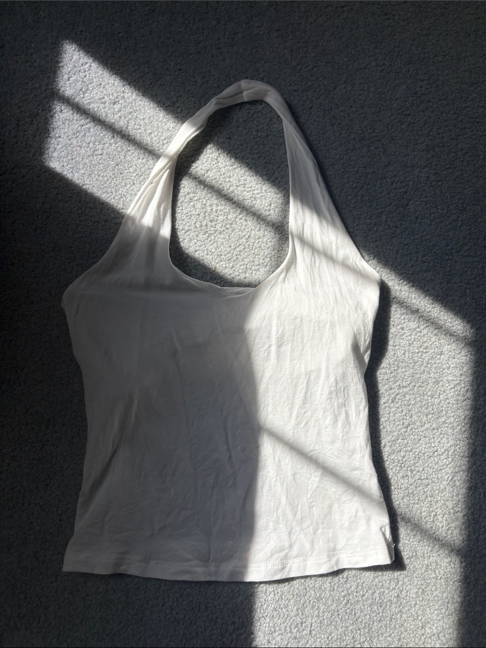 Pink Rose White Halter Tank Top